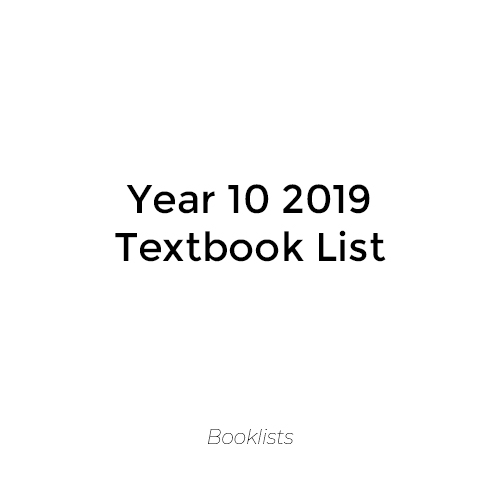 Year 10 2019 Textbook List