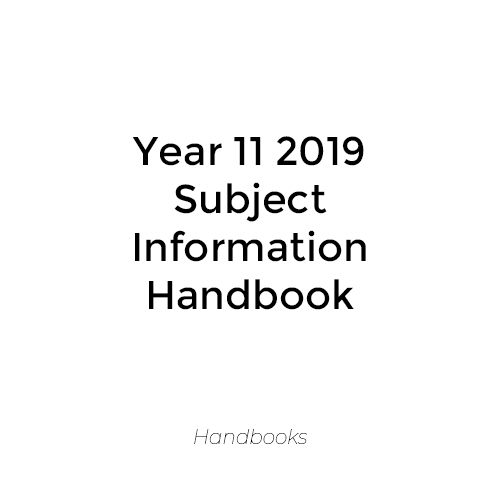 Year 11 2019 Subject Information Handbook