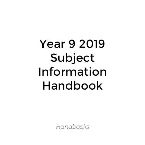 Year 9 2019 Subject Information Handbook